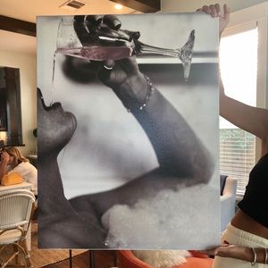 Woman Drinking Rosé Champagne by laurabennette